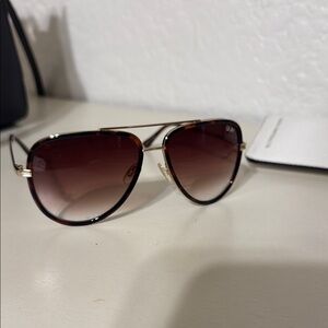 Quay Australia Brown Aviator Sunglasses